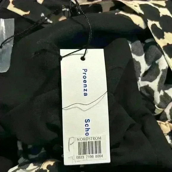 Proenza Schouler Textured Crepe Painted Dot Cinched Cut Out Dress - Picture 16 of 16